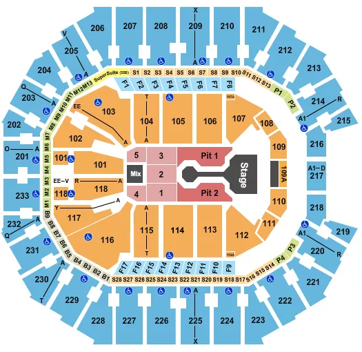 seating chart for Spectrum Center - Josiah Queen - eventticketscenter.com