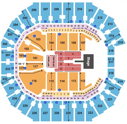 seating chart for Spectrum Center - Mary J. Blige - eventticketscenter.com