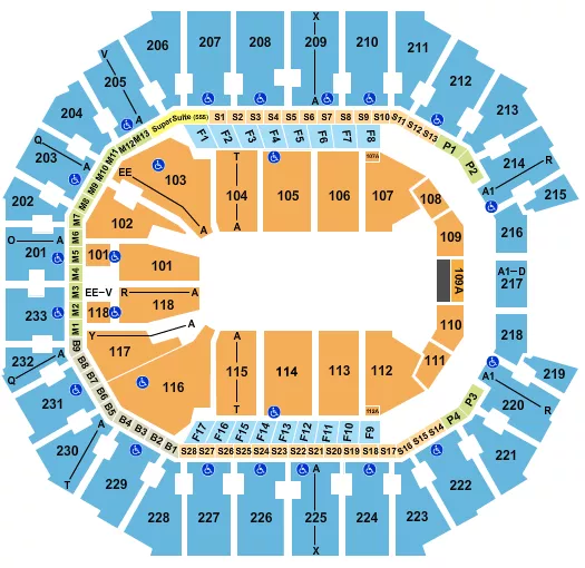 seating chart for Spectrum Center - Open Floor - eventticketscenter.com
