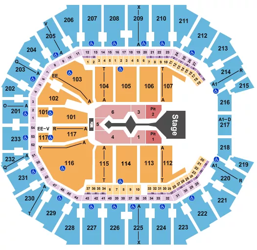 seating chart for Spectrum Center - Shakira - eventticketscenter.com
