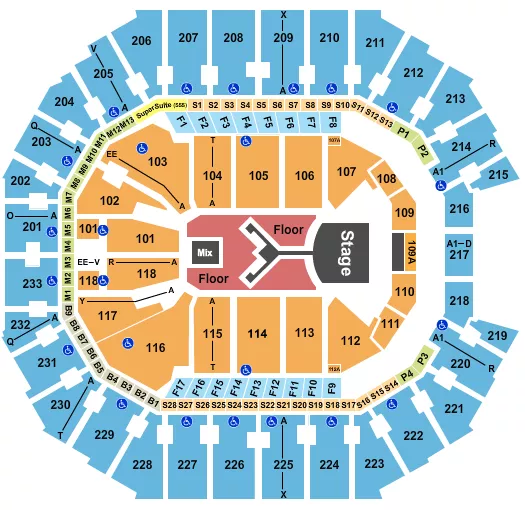 seating chart for Spectrum Center - Shinedown - eventticketscenter.com