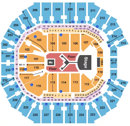 seating chart for Spectrum Center - Shinedown - eventticketscenter.com