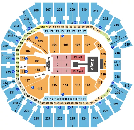 seating chart for Spectrum Center - Sombr - eventticketscenter.com
