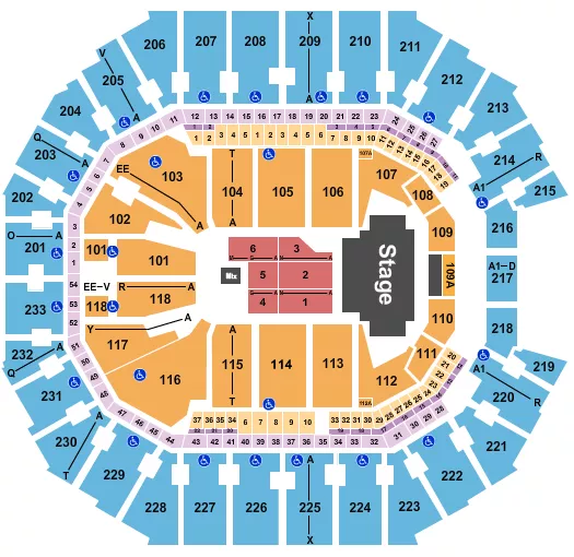 seating chart for Spectrum Center - Stellar Awards - eventticketscenter.com