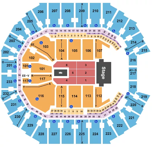 seating chart for Spectrum Center - TSO - eventticketscenter.com