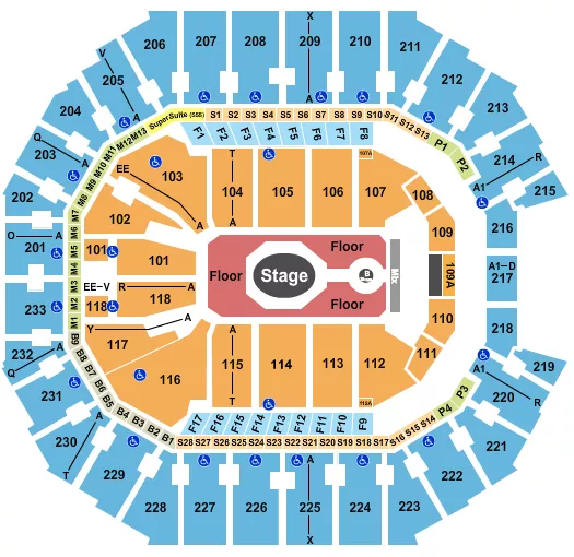 seating chart for Spectrum Center - Tame Impala - eventticketscenter.com