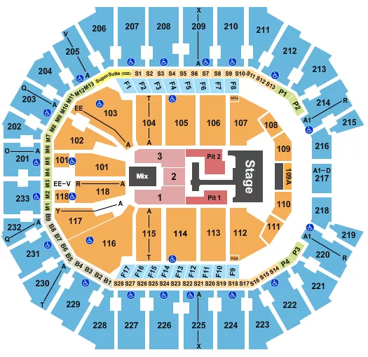 seating chart for Spectrum Center - Teddy Swims - eventticketscenter.com