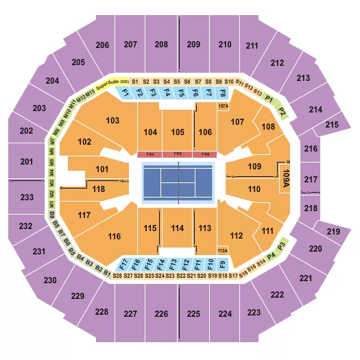 seating chart for Spectrum Center - Tennis 2 - eventticketscenter.com