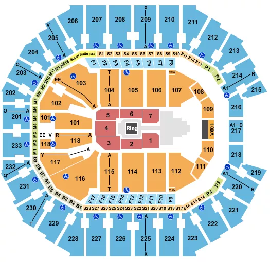 seating chart for Spectrum Center - WWE 2 - eventticketscenter.com