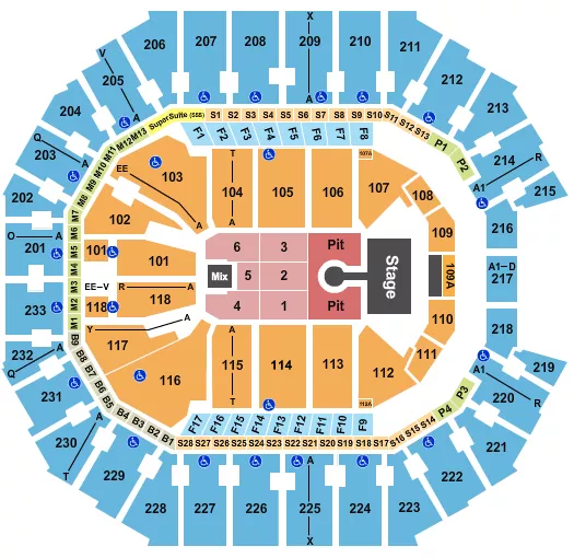 seating chart for Spectrum Center - Weezer - eventticketscenter.com