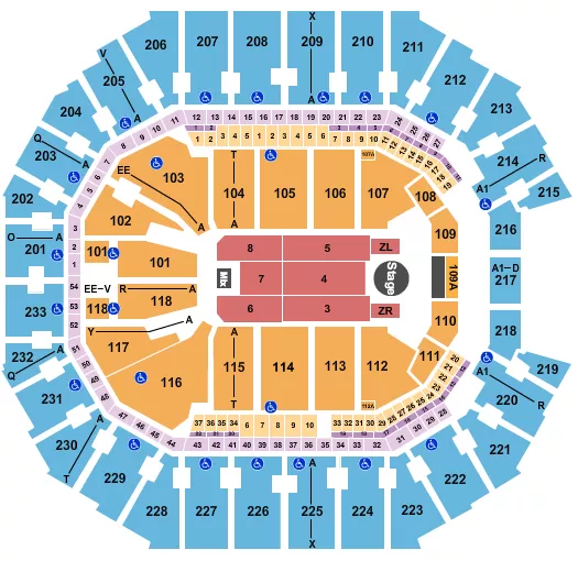 seating chart for Spectrum Center - Zayn - eventticketscenter.com