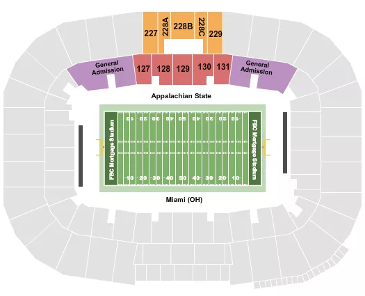 seating chart for FBC Mortgage Stadium - Hula Bowl - eventticketscenter.com