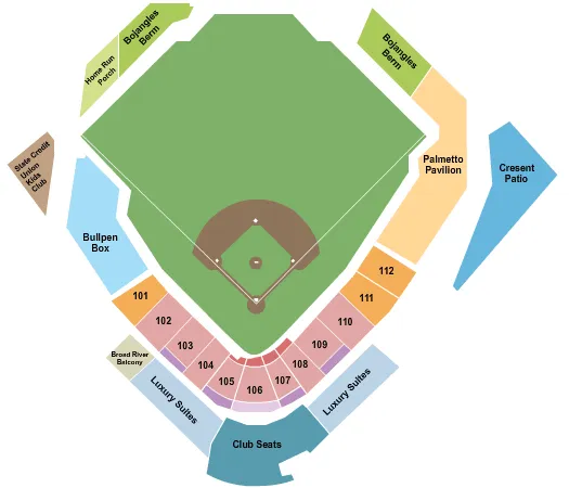 seating chart for Segra Park - Baseball - eventticketscenter.com