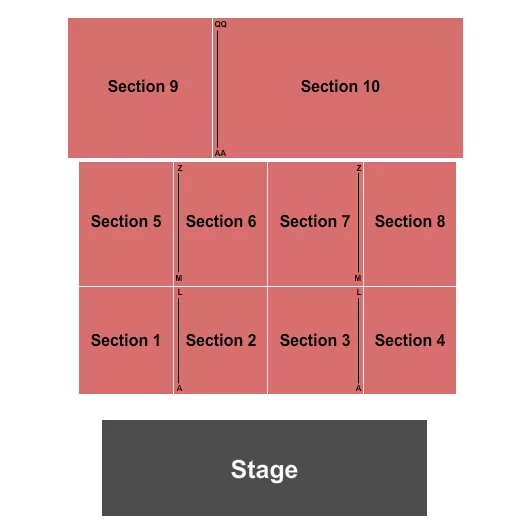 seating chart for Spirit Mountain Casino Event Center - Endstage 4 - eventticketscenter.com
