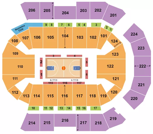 seating chart for Spokane Arena - Basketball - Globetrotters - eventticketscenter.com