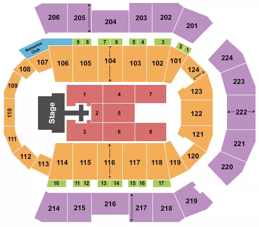 seating chart for Spokane Arena - Chris Tomlin - eventticketscenter.com