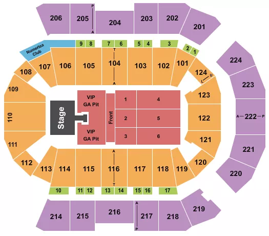 seating chart for Spokane Arena - Cody Johnson - eventticketscenter.com