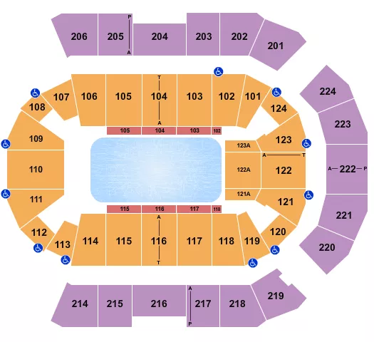 seating chart for Spokane Arena - Disney On Ice - eventticketscenter.com