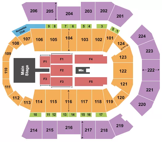 seating chart for Spokane Arena - Endstage Catwalk - eventticketscenter.com
