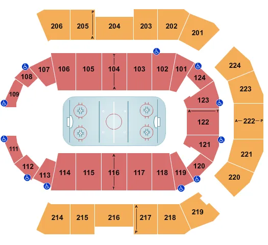 seating chart for Spokane Arena - Hockey 1 - eventticketscenter.com
