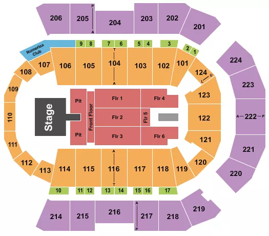 seating chart for Spokane Arena - Thomas Rhett - eventticketscenter.com