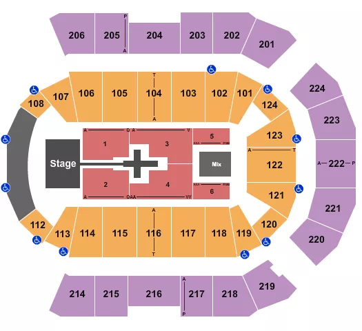 seating chart for Numerica Veterans Arena - TobyMac - eventticketscenter.com