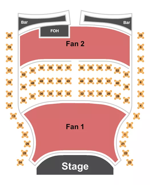 seating chart for Sport of Kings Theatre - Fan 1/Fan 2/VIP - eventticketscenter.com