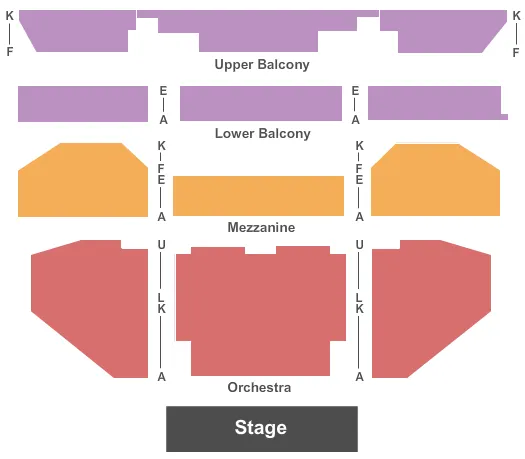 seating chart for Spreckels Theatre - End Stage - eventticketscenter.com