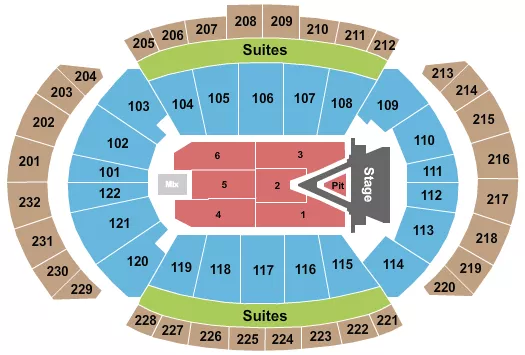 seating chart for T-Mobile Center - Aerosmith 2023 - eventticketscenter.com