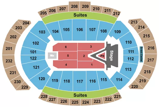seating chart for T-Mobile Center - Aerosmith - eventticketscenter.com