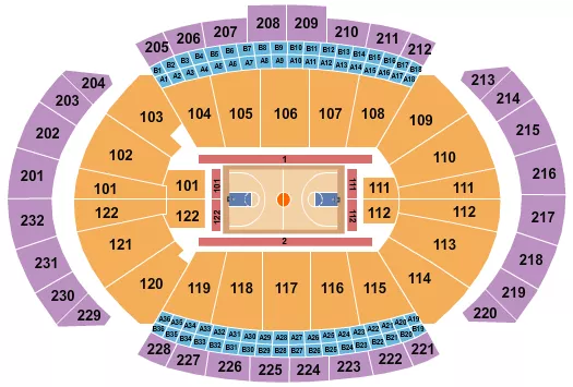 seating chart for T-Mobile Center - Basketball - eventticketscenter.com