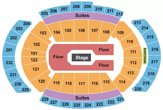 seating chart for T-Mobile Center - Center State GA Floor 2 - eventticketscenter.com