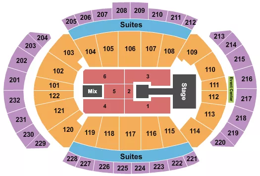 seating chart for T-Mobile Center - Endstage Catwalk - eventticketscenter.com