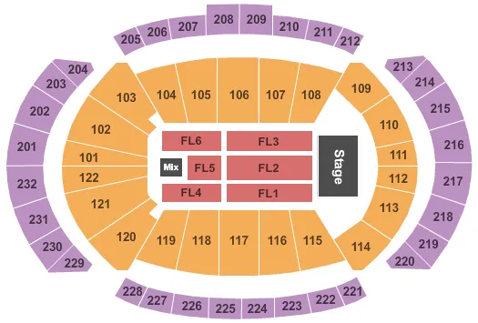 seating chart for T-Mobile Center - End Stage - eventticketscenter.com