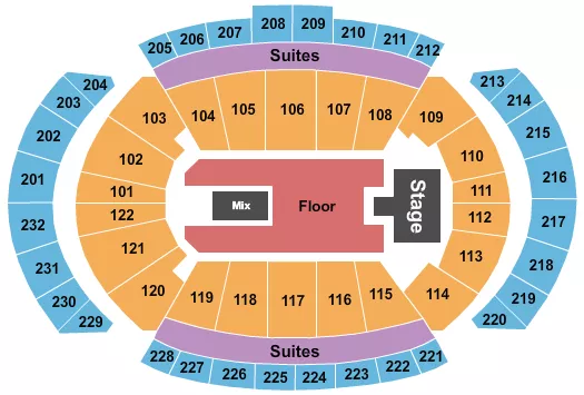 seating chart for T-Mobile Center - NF 2024 - eventticketscenter.com