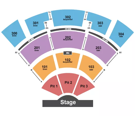 seating chart for St. Augustine Amphitheatre - Endstage 4 - eventticketscenter.com