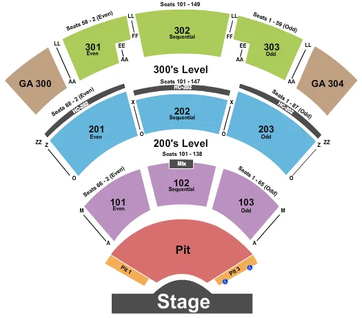 seating chart for St. Augustine Amphitheatre - Endstage GA & Reserved Pits - eventticketscenter.com