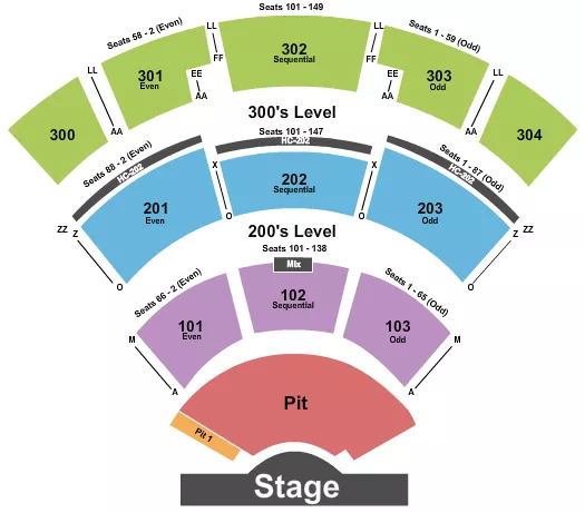 seating chart for St. Augustine Amphitheatre - Endstage Pit 4 - eventticketscenter.com