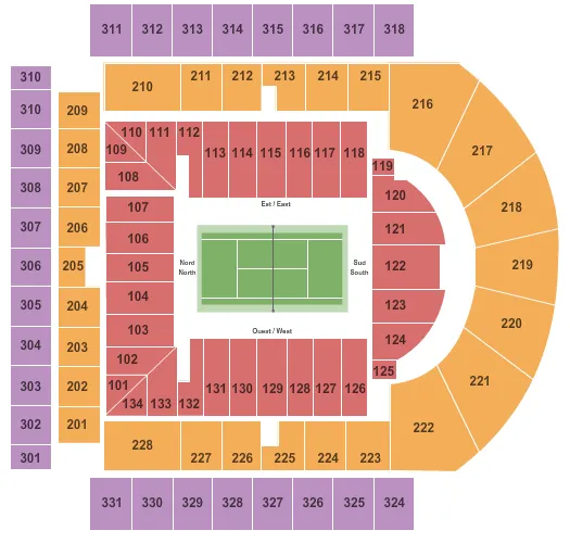 seating chart for Court Central At IGA Stadium - Tennis - eventticketscenter.com