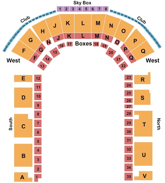 seating chart for Stampede Arena - Greeley - End Stage - eventticketscenter.com