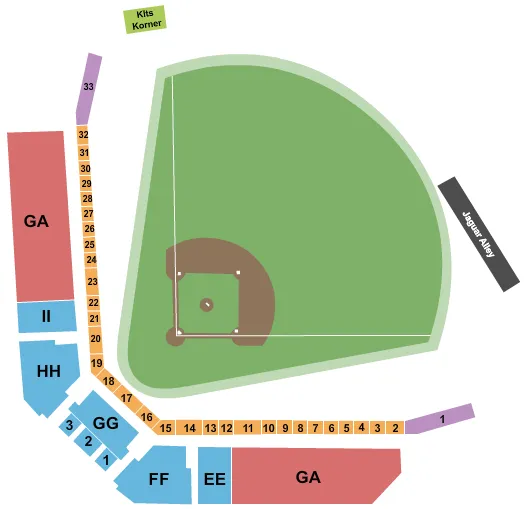 seating chart for Stanky Field - Baseball - eventticketscenter.com