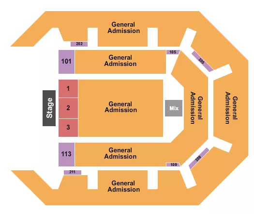 seating chart for Star Of The Desert Arena at Primm Valley Resorts - Endstage GA & Reserved - eventticketscenter.com