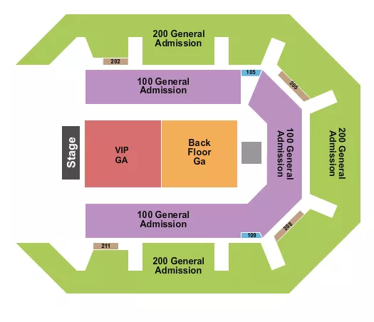 seating chart for Star Of The Desert Arena - Endstage VIP GA - eventticketscenter.com