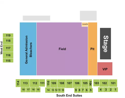 seating chart for Starlight Stadium - Endstage GA Pit - eventticketscenter.com