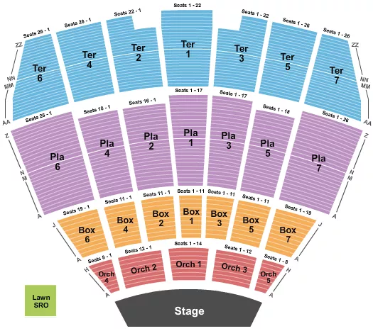 seating chart for Starlight Theatre - Kansas City - End Stage - eventticketscenter.com