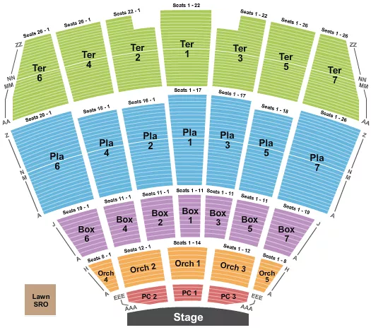 seating chart for Starlight Theatre - Kansas City - Endstage 3 - eventticketscenter.com