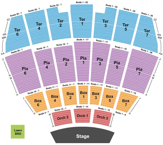 seating chart for Starlight Theatre - Kansas City - Endstage 4 - eventticketscenter.com