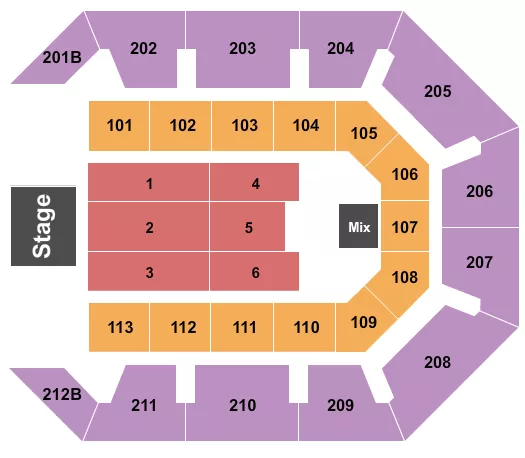 seating chart for Star Of The Desert Arena - End Stage - eventticketscenter.com