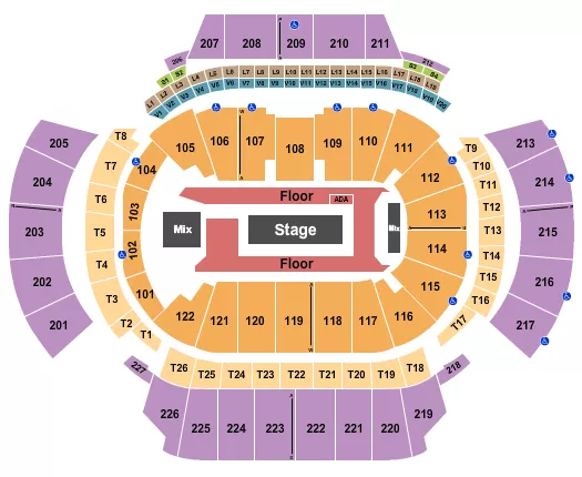 seating chart for State Farm Arena - GA - Center Stage GA Floor - eventticketscenter.com