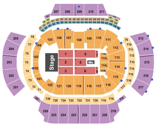 seating chart for State Farm Arena - GA - Endstage 2 - eventticketscenter.com